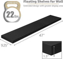 Sorbus Floating Shelves for Wall - 48 Inch Long Bathroom Shelves, Wall Decor for Bedroom, Kitchen, Living Room & Book Storage - Mounted Floating Shelf with Invisible Brackets (Black, 3 Pack) by CozyNest Decor