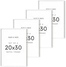 HAUS AND HUES 20x30 White Metal Picture Frames - Features Premium Aluminum, Vertical & Horizontal Hang, Shatterproof Plexiglass - Perfect for Home, Room, Office (20x30 in, White, Set of 4) by CozyNest Decor