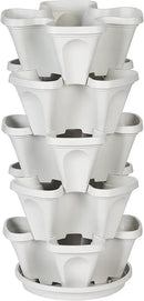 Mr. Stacky 5 Tier Stackable Strawberry, Herb, Flower, and Vegetable Planter - Vertical Garden Indoor/Outdoor by GreenHaven Gardens
