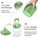 14oz Insulated Vacuum Food Jar with Buckle Lid,Soup Thermo for Hot Food Kids,Wide Mouth Leakproof Stainless Steel Lunch Container with Spoon-Green by TinyTreasures Baby Boutique