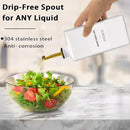 Olive Oil Dispenser Bottle for Kitchen, 16.9oz Soy Sauce Dispenser, UV Protected Oil&Vinegar Cruet Set, Soy Sauce Dispenser (White, Set of 2) by CozyNest Decor