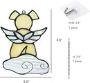 Stained Glass Angel Wings Dog Memorial Gifts for Loss of Dog Sympathy Gift Suncatcher, Rainbow Bridge Pet Passing Away Remembrance in Memory, Dog Bereavement Gifts for Loss of Pet,Yellow by GreenHaven Gardens