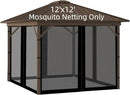 Replacement Gazebo Mosquito Netting 12' x 12',Universal Netting for Canopy Tent,4-Panel with Zipper for Outdoor Patio,Backyard (Mosquito Net Only,Black) by GreenHaven Gardens