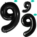 GOER Black Foil Balloons Number 9,Huge Number Balloons for 9th 19th 29th 39th 49th Birthday Party Supplies Anniversary Decorations (3 pcs,42 inch,32 inch,16inch) by TinyTreasures Baby Boutique