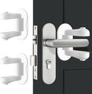 Child Proof Door Lever Lock, 2 Pack Door Locks for Kids Safety, Door Knob Child Proof, Baby Proofing, 3M Adhesive, Door Handle Child Proof, Baby Safety Locks for Toddlers (White) by TinyTreasures Baby Boutique