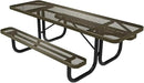 Heavy-Duty Portable ADA-Compliant Outdoor Picnic Table, Expanded Metal Patio Dining Furniture Made in America (8ft Rectangular, Both-Side Handicap, Textured Gold Vein) by GreenHaven Gardens