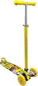 Maxi Scooter for Kids Ages 6-12 Lean-to-Steer 3 Wheel Scooter for Kids Ages 6-12 PU Light-Up Wheels Kids Scooter Adjustable Height Light Weight Aluminum Scooters T-Bar Colorful Design Printed by TinyTreasures Baby Boutique