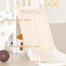 XJD 5 in 1 Toddler Slide, Kids Slide for Toddlers Age 1-3, Outdoor Indoor Playset for Toddlers with Basketball Hoop and Ball, Storage Space and Non-Slip Steps Telescope (Beige) by TinyTreasures Baby Boutique