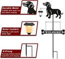 BAYN Solar Dachshund Silhouette Dog Breed Welcome Sign with a Lantern Outdoor Decorative Garden Stakes for Yard, Lawn, Patio, Pathway by GreenHaven Gardens