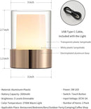 4" Mini Dining Table Light 2 Pack for Buffet Restaurant, Outdoor Waterproof Lamps for Bathroom Camping, Rechargeable Cordless Table Lamp for Bar, Touch Warm Night Light for Nursery Baby (Gold) by CozyNest Decor
