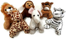 Suede Jungle/Zoo Animals, Assorted Suede Plush Jungle Animals (12 Piece Set) by TinyTreasures Baby Boutique
