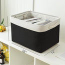 TheWarmHome Storage Basket for Gifts Empty - Large Cubes 3 Pack 15.8x11.8x11.8 inch Storage Bins for Organizing Book Cloth Bathroom Toy (White & Black) by TinyTreasures Baby Boutique