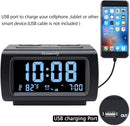 DreamSky Alarm Clock Radios for Bedrooms with Battery Backup, Large Big Numbers with Brightness Dimmer, USB Port, Bedside Digital FM Radio with Sleep Timer, Temperature, Adjustable Volume, Snooze by TinyTreasures Baby Boutique