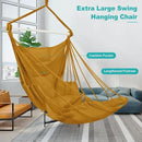 Outerman Hammock Chair, Hanging Chair with 3 Cushions and Foot Rest Support, Sturdy Metal Spreader Bar Max 500Lbs, Swing Chair for Bedroom, Indoor & Outdoor, Patio, Porch or Tree（Khaki） by GreenHaven Gardens