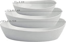Denmark White Porcelain Chip Resistant Scratch Resistant Commercial Grade Serveware, 3 Piece Oval Serving Bowl Set by CozyNest Decor