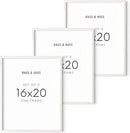HAUS AND HUES 16x20 Frames Set of 3 - White Picture Pack Poster 16x20, Wall Frame Collage Decor 16 x 20 (White Oak Frame) by CozyNest Decor