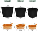 GARDIFE 10/9/8 inch Plant pots, planters for Indoor Plants, self Watering Plant Pot, Flower pots, Black by GreenHaven Gardens