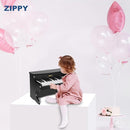 ZIPPY Kids Piano Keyboard, 25 Keys Digital Piano for Kids, Mini Music Educational Instrument Toy, Wood Toy for Toddlers Girls Boys (Black) by TinyTreasures Baby Boutique