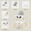 Gofirst 6 in 1 Baby High Chair,Convertible Wooden High Chairs for Babies and Toddlers,Infant Dining Booster Seat,Building Block Table/Baby Highchair 4-Position Removable Baby Feeding Chair by TinyTreasures Baby Boutique