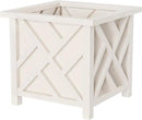 Planters Box - 14.75in Lattice Flower Box Plant Pot - Outdoor Patio Planters and Flower Boxes for Front Porch or Garden Decor by Pure Garden (White) by GreenHaven Gardens