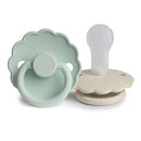 FRIGG Daisy SilkySoft Silicone Baby Pacifier | Made in Denmark | BPA-Free (Seafoam/Cream, 6-18 Months) by TinyTreasures Baby Boutique