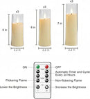 Homemory Ivory Acrylic Flameless LED Candles, Battery Operated with Remote Control and Timer, Electric Fake Candles for Wedding, Home Decor, Set of 9 by CozyNest Decor