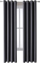 ChrisDowa Grommet Blackout Curtains for Bedroom and Living Room - 2 Panels Set Thermal Insulated Room Darkening Curtains (Dark Grey, 52W x 84L) by CozyNest Decor