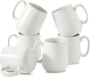 Hasense Coffee Mugs Set of 6, Ceramic Coffee Cups with Handle for Home Office, 12 Ounce Tea Cup for Coffee, Latte, Hot Cocoa, Dishwasher and Microwave Safe, Clay-Infused White by CozyNest Decor