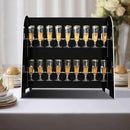 Tableclothsfactory Black Mirror Finish 2-Tier Wine Glass Stemware Rack, 18 Champagne Flute Holder Foam Board Stand - 25" by CozyNest Decor
