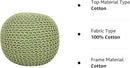 REDEARTH Round Pouf Foot Stool Ottoman - Cotton Knitted Cord Boho Pouffe - Cable Poof Filled Footrest Stuffed for Living Room - Nursery - Bedroom - Patio - Lounge (19.5"x19.5"x14") - Kiwi by CozyNest Decor
