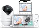 VistaView Smart WiFi Baby Monitor - 5” 1080P Split Screen & 2K Camera App Control, Cry & Motion Alerts, HD Night Vision, 5000mAh Battery, 2-Way Talk, Multi-User, Triple Security, 1279ft Range by TinyTreasures Baby Boutique