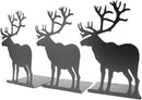 Winterworm Fashion Creative Cartoon Cute Iron Elk Moose Pattern Nonskid Metal Office Desk Bookends (Black) by CozyNest Decor