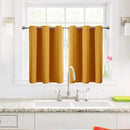 ChrisDowa Small Window Curtains for Kitchen and Bedroom - Grommet Short Thermal Insulated Room Darkening Curtains (2 Panels, Mustard Yellow, 42 x 36 Inch) by CozyNest Decor