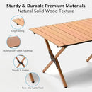 Folding Camping Table, 48Inch Lightweight Roll-Up Table Aluminum Low Portable Picnic Table with Carrying Bag for Outdoor, Beach, Picnic, Backyards, BBQ and Party Log Color by GreenHaven Gardens