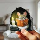 Mouse Reading Book, Wall Decor Sticker Decal, Kids Room, Classroom, Home, Bedroom, Bookcase, Book Lover, of Mice and Men, Children, Adorable, (Mouse Reading Book) by CozyNest Decor