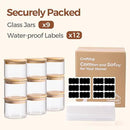 ComSaf 0.5 Qt Glass Food Storage Jars Set of 9, Clear Glass Storage Containers with Lids, Pantry Organization Jar, Spice, Salt, Blooming Tea, Coffee, Oat and Sugar Container, Small jar Set for Kitchen by CozyNest Decor