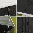 KINYING Larger Outdoor Storage Shed Weather Resistance, Resin Sheds & Outdoor Storage for Garden, Patios, Backyards, 48 Cu.Ft Tool Shed for Garbage Cans, Lawn Mower, Garden Tools,Black by GreenHaven Gardens