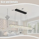W48 Black Chandeliers for Dining Room, Modern Crystal Pendant Lights Fixture Farmhouse Hanging Dining Light Fixtures for Kitchen Island, Living Room, Bedroom by CozyNest Decor