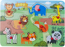 Peg Puzzle Set of 4 (32 pcs), Wooden Knob Puzzles for Toddlers Ages 1-3, Farm Zoo，Forest Animals, Pets, Sea Ocean Animals, Preschool Educational Cognitive Gifts by TinyTreasures Baby Boutique