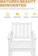 Patio Dining Chair Set of 2, HDPE Outdoor Dining Chair, Ergonomic HDPE Dining Chairs with Deep Seating, All Weather Outdoor Chairs Furniture for Backyard, Deck, Garden, Poolside, Pearl by CozyNest Decor