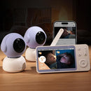 BOIFUN 2K Split-Screen 5 Inch Wi-Fi Baby Monitor with 2 360° Cameras, AI Motion & Sound & Humidity & Temp Detection, Auto Tracking Via Smartphone App and Monitor Control, Infrared Night Vision by TinyTreasures Baby Boutique