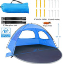 NXONE Beach Tent Sun Shade Shelter for 3/4/6 Person Person with UV Protection, Extended Floor, 3 Mesh Roll Up Windows & 8.0/8.5mm Fiberglass Rods丨Carry Bag Included by TinyTreasures Baby Boutique
