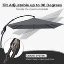 Grand patio Sunbrella 10x10 FT Cantilever Umbrella with Base Included Patio Square Aluminum Offset Umbrellas for Outdoor Pool (Charcoal, 10X10 FT-SUNBRELLA) by GreenHaven Gardens