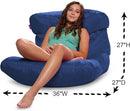 Posh Creations Structured Comfy Seat for Bedrooms and Dorm Rooms, Large Bean Bag Chair, Laguna Lounger, Navy by TinyTreasures Baby Boutique