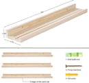 AZSKY Natural Wood Wall Mounted Shelves 24 Inch Floating Wall Book Shelf Floating Ledge Storage Rustic Shelves Photo Picture Ledge for Home Decor a Set of 3 by TinyTreasures Baby Boutique