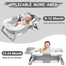 TPN Collapsible Baby Bathtub, Baby Bath Tub with Soft Cushion & Real-Time Thermometer, Baby Bathtub Infant to Toddler Tub (0-36 Months), Portable Newborn Travel Bath tub by TinyTreasures Baby Boutique