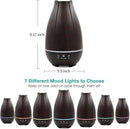HealthSmart Essential Oil Diffuser, Cool Mist Humidifier and Aromatherapy Diffuser with 500ML Tank Ideal for Large Rooms, Adjustable Timer, Mist Mode and 7 LED Light Colors, Brown (Pack of 2) by CozyNest Decor