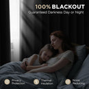 Joydeco Blackout Curtains for Bedroom, Black Out Curtains 108 Inch Long, Room Darkening Noise Reducing Wrinkle-Free Drapes, Black Curtains with Rod Pocket Back Tab 2 Panels (W52 x L108 Inch) by TinyTreasures Baby Boutique