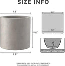 Kante 9.8" Dia Round Concrete Planter, Modern Style Large Cylindrical Plant Pot with Drainage Hole and Rubber Plug for Indoor Outdoor Patio, Weathered Concrete by GreenHaven Gardens