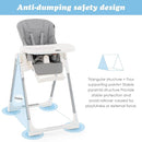 INFANS High Chair for Babies & Toddlers, Foldable Highchair with Multiple Adjustable Backrest Footrest Seat Height, Removable Tray, Detachable PU Leather Cushion, Built-in Rear Wheels (Light Grey) by TinyTreasures Baby Boutique